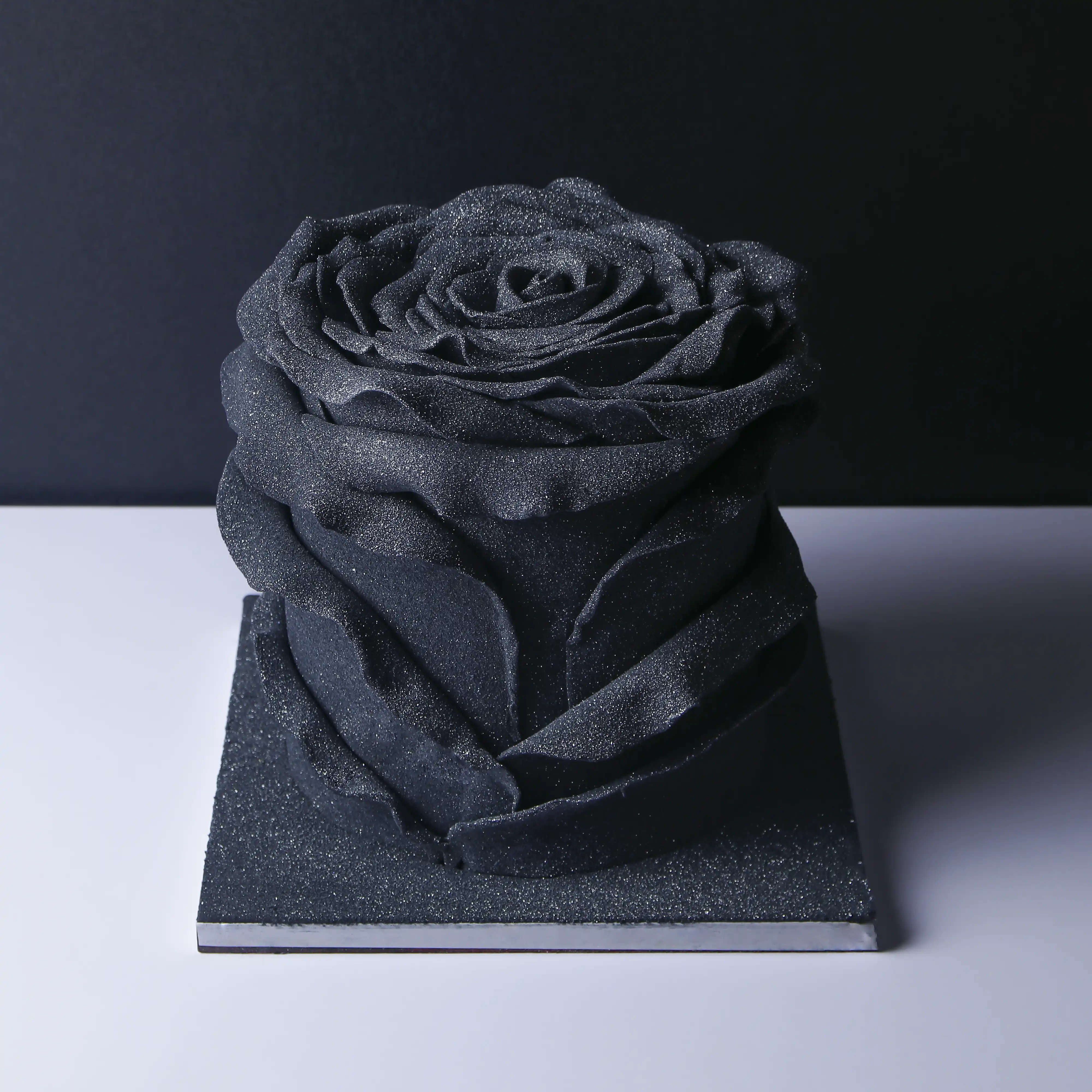 Glittery Black Rose cake