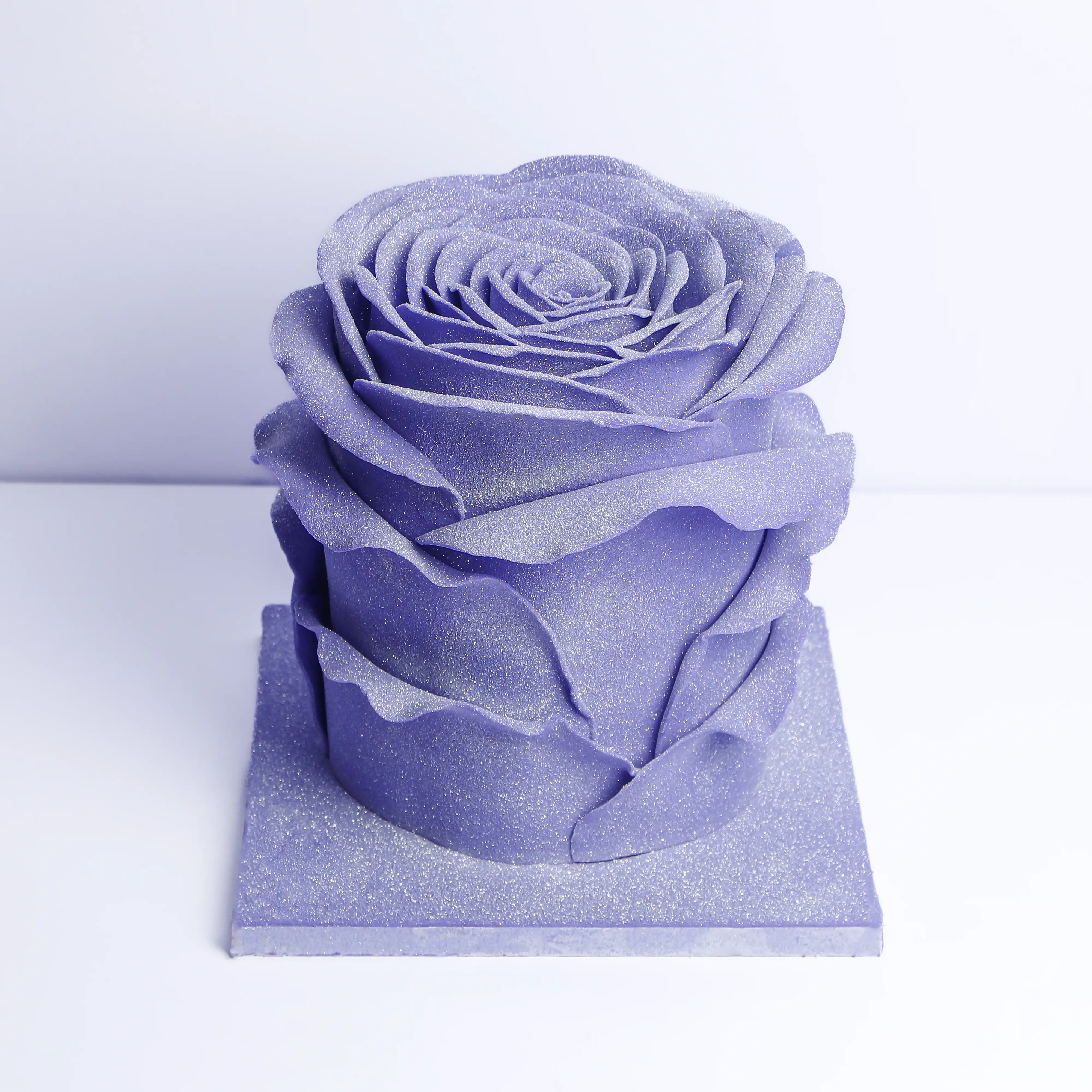 Glittery Blue Rose cake