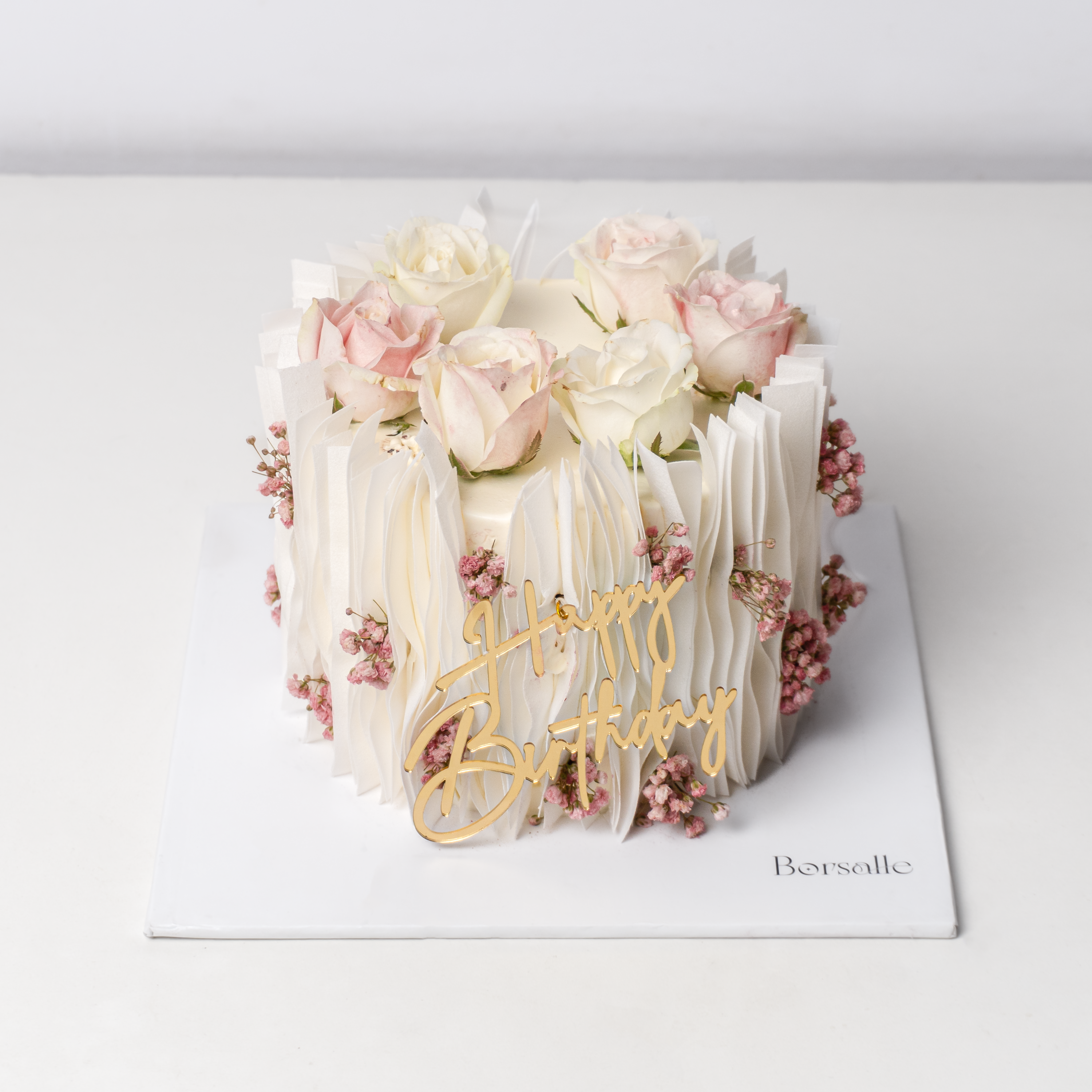 Elegant Bloom Wafer Paper Cake